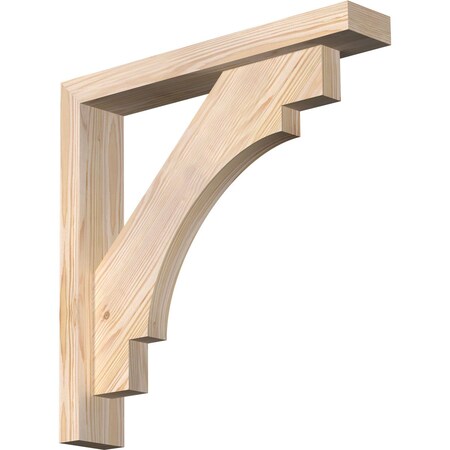 Ekena Millwork Merced Block Smooth Bracket w/ Offset Brace, Douglas Fir, 3 1/2"W x 20"D x 20"H BKT0402X20X20MRC05SDF